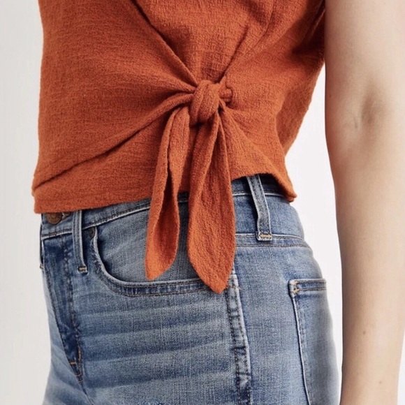 Vibrant Orange Wrap Top - Picture 2 of 9